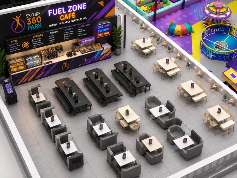 Fuel Zone Café with pizza, snacks, and drinks